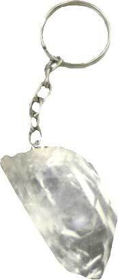 Clear Quartz keychain 1&quot; 1 1/2&quot;