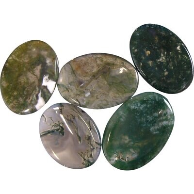 Moss Agate Worry Stone