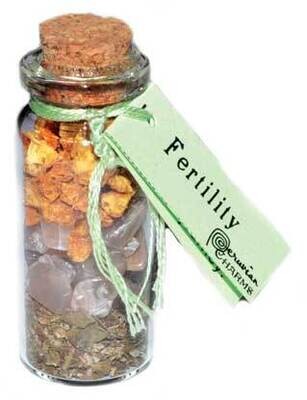 Fertility Pocket Spell Bottle, Approx 2&quot; tall x 1/2&quot; D