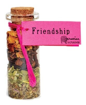 Friendship pocket spell bottle 2&quot; tall x 1/2&quot;