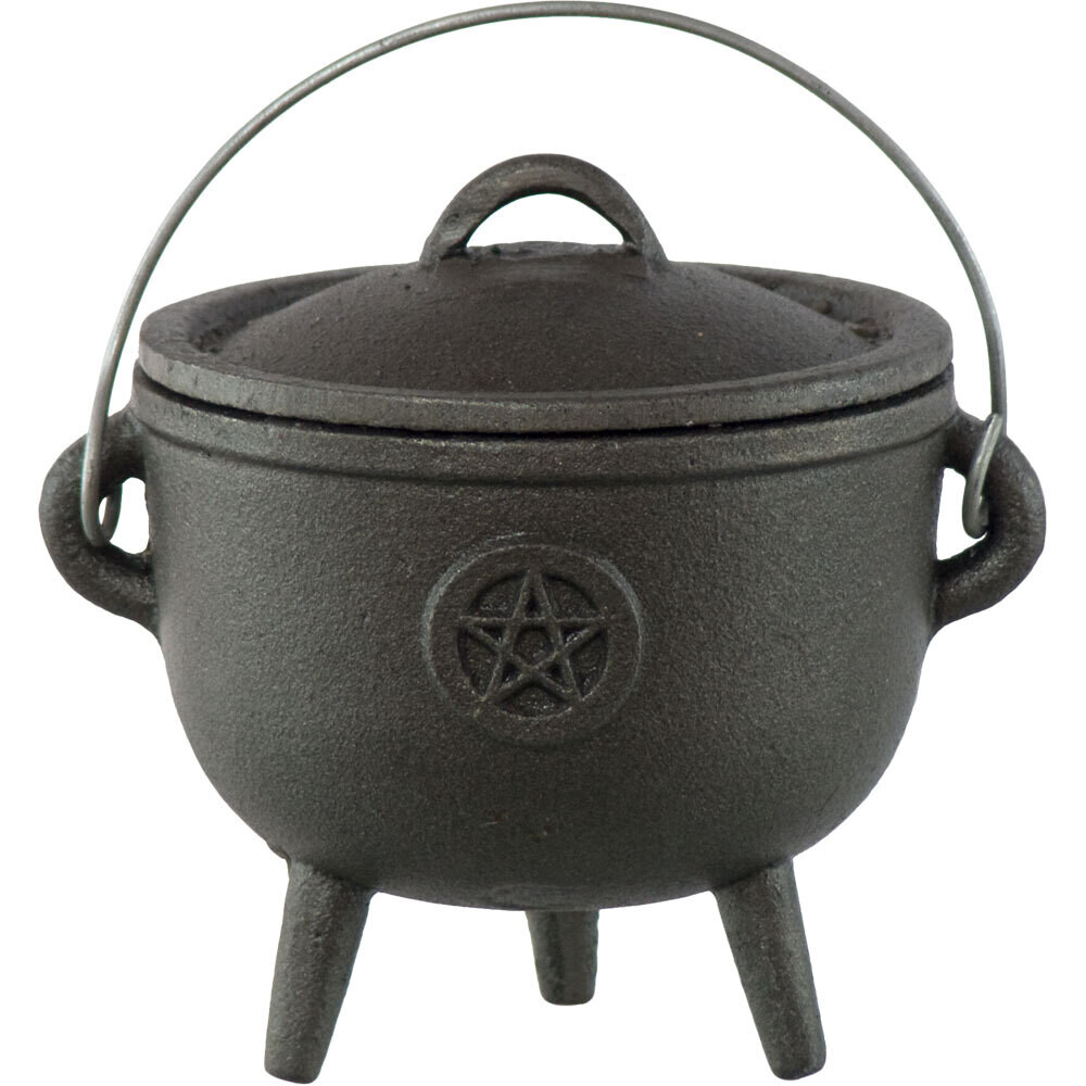 Cast Iron Cauldron Small 4.5&quot; Pentacle
