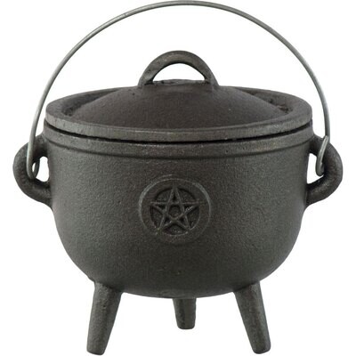 Cast Iron Cauldron Small 4.5&quot; Pentacle