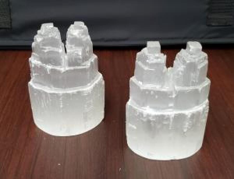 Selenite Double Skyscraper/Twin Tower 4&quot;