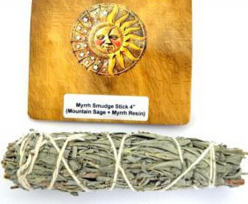Myrrh Smudge Stick 4&quot; (Mountain Sage &amp; Myrrh Resin)