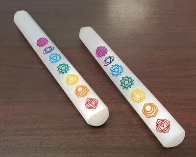 Selenite 7 Chakra Massage Wand 6- 7&quot; Long