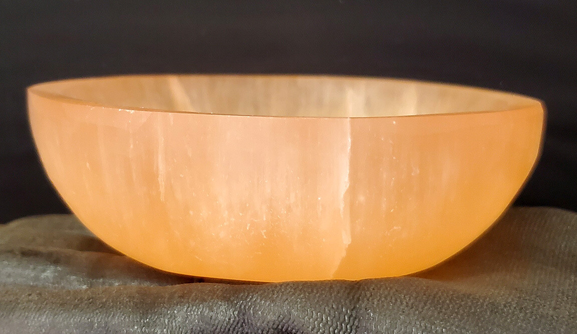 Orange Selenite Bowl 3.5&quot;-4&quot; Diameter