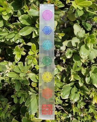 7 Chakra Colorful 6- 7&quot; Long (Flat) - Selenite