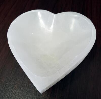 Selenite Heart Bowl 4&quot;