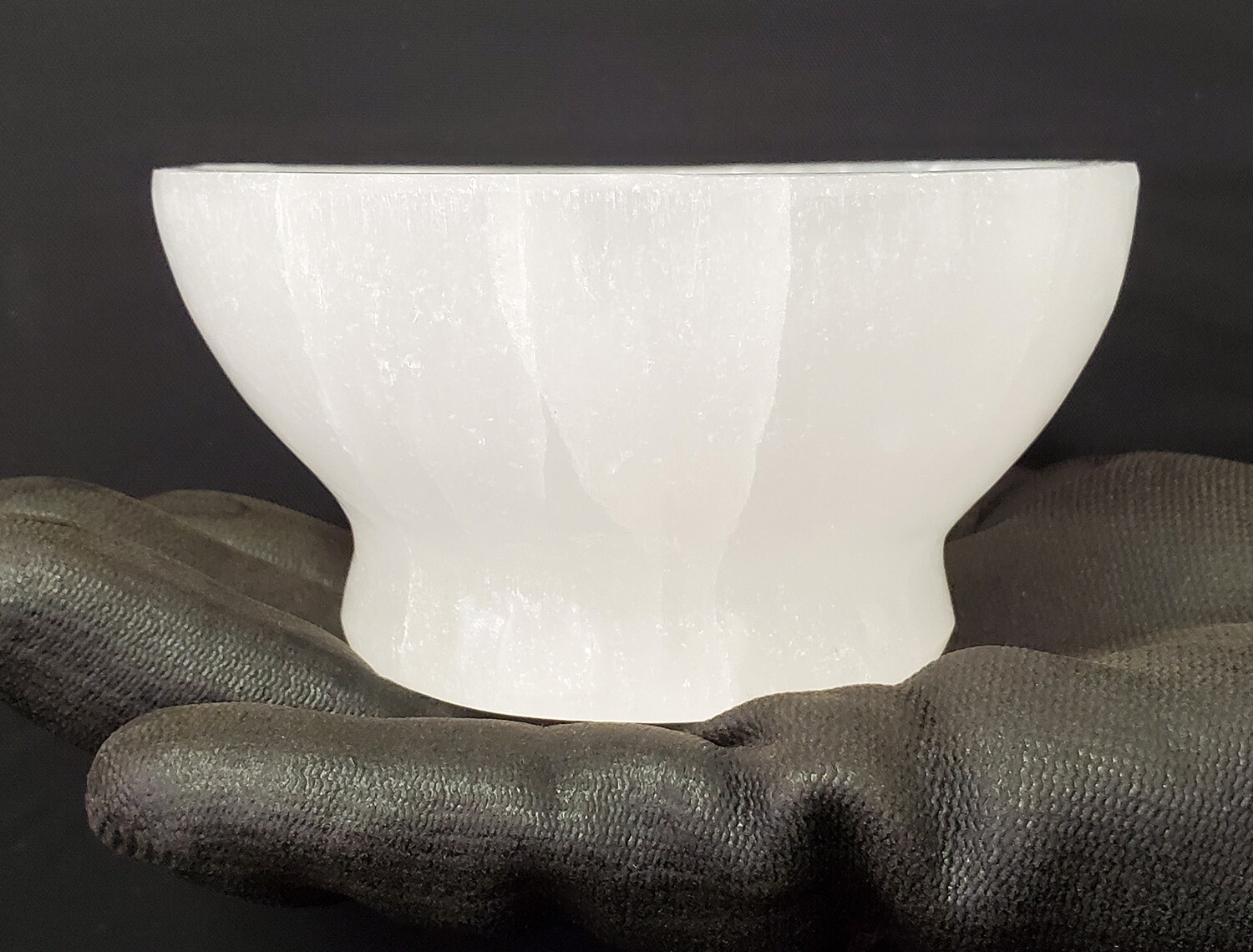 Selenite White Bowl with Base 3.5&quot;-4&quot; Diameter