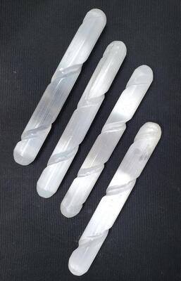 Selenite Spiral Wand 6&quot;