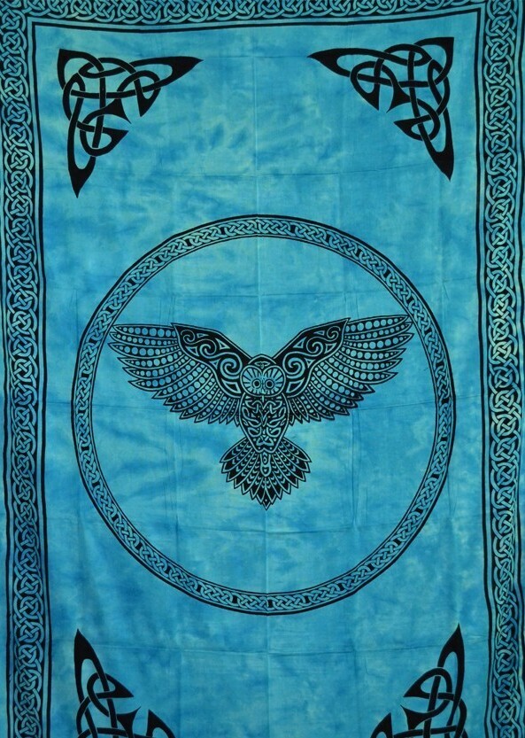 Owl Tapestry Turquoise/Black
