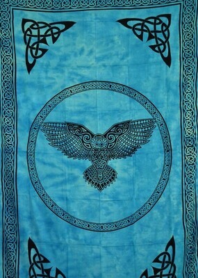 Owl Tapestry Turquoise/Black