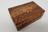 6&quot; Peace Sign Fine Carved Wood Box