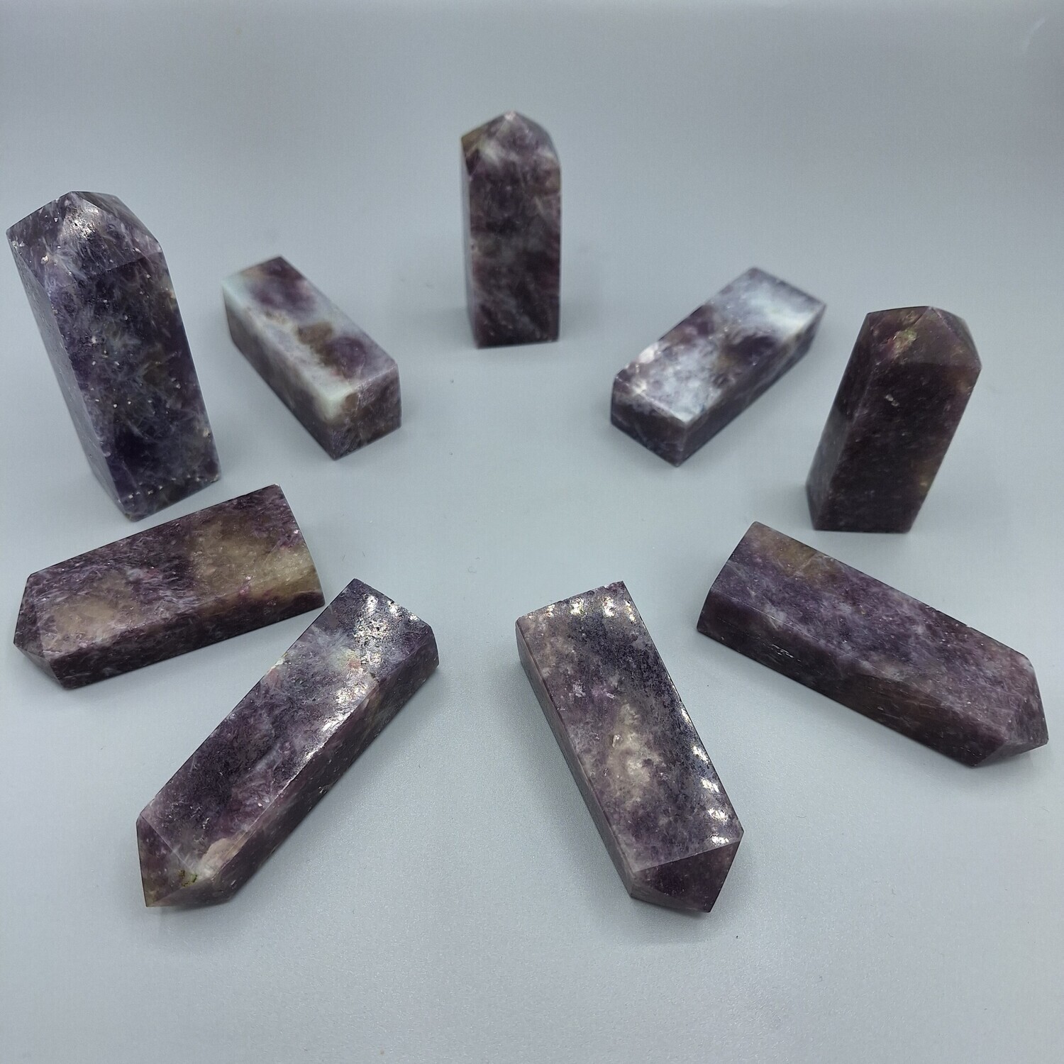 Lepidolite / Mixed Quartz Points