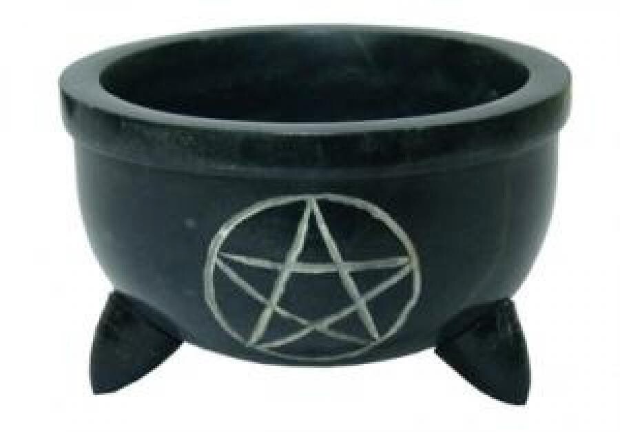 Pentacle Carved Charcoal Burner or Smudge Pot