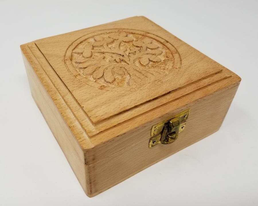 5&quot; Tree of Life Carved Wood Box