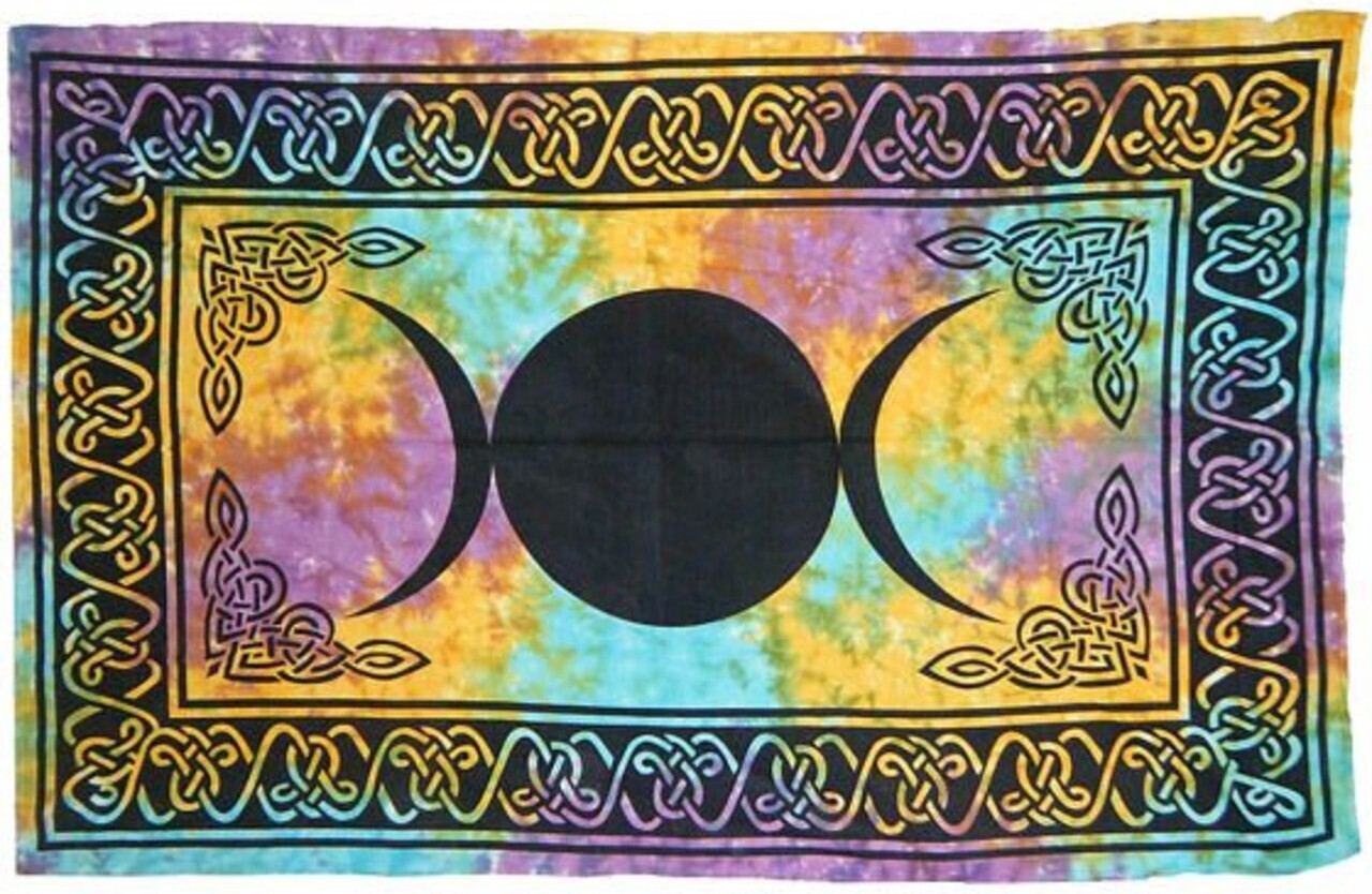 Triple Moon Tapestry Tye Dye