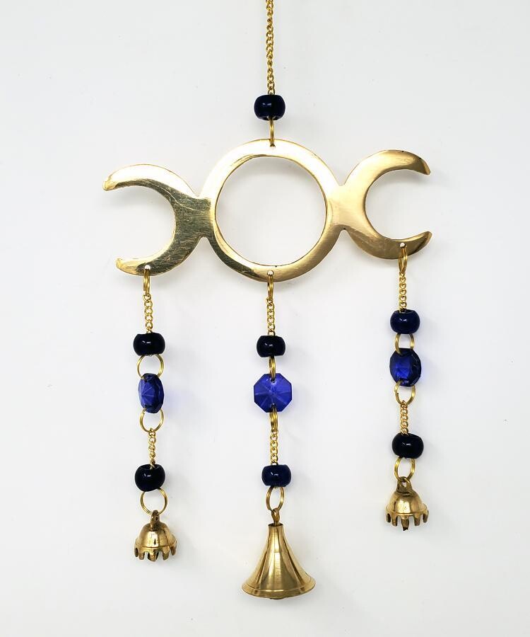 9&quot; Triple Moon Wind Chime w/ Beads