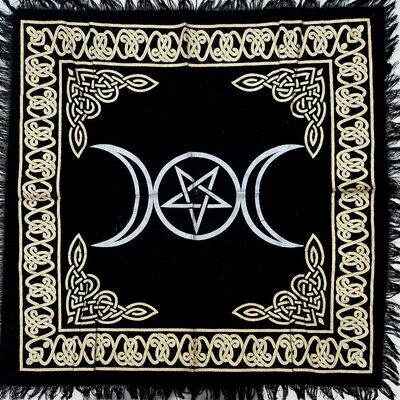24&quot; Triple Moon With Pentagram Altar Cloth