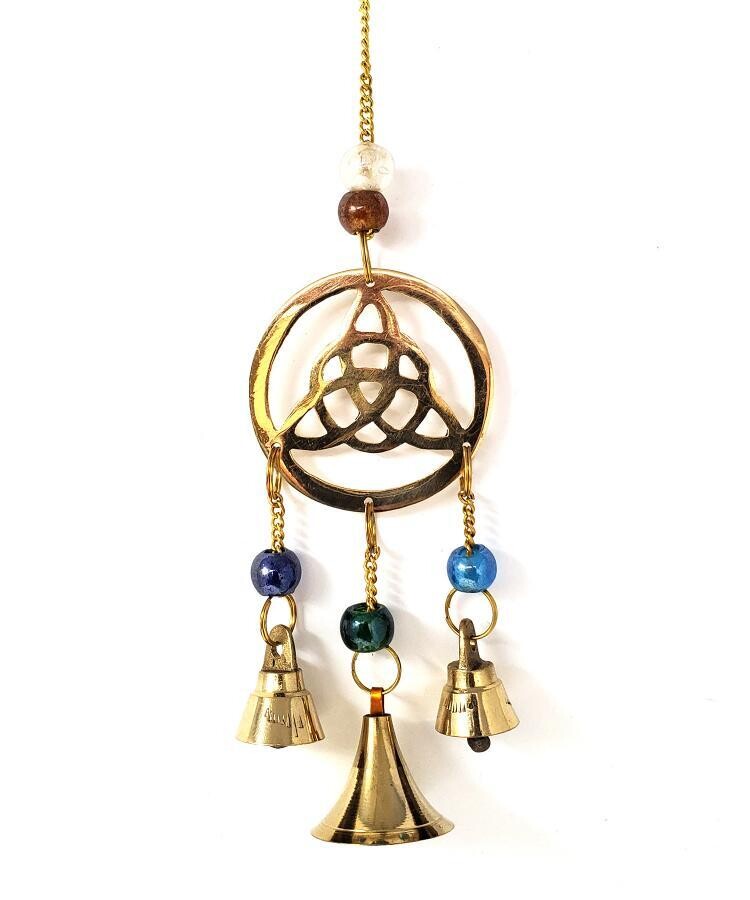 9&quot; Triquetra Wind Chime w/ Crystal Beads