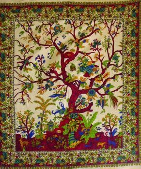 84 x 102&quot; Indian Tree Of Life Tapestry