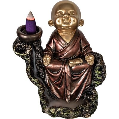 6&quot; Meditating Baby Monk Polyresin Backflow Burner