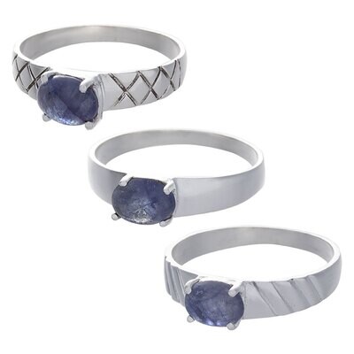 Blue Sapphire Cab Assorted Band Ring