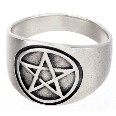 Size 10 Large Pentacle Band Ring