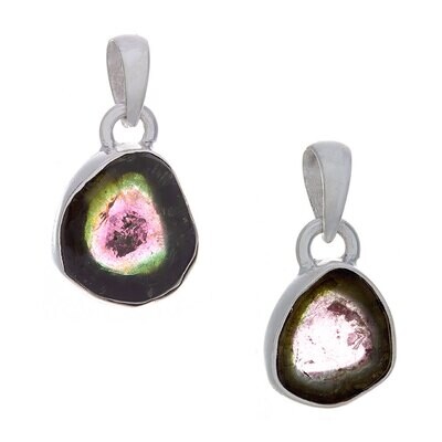 Rough Watermelon Tourmaline Small Assorted Shapes Pendant