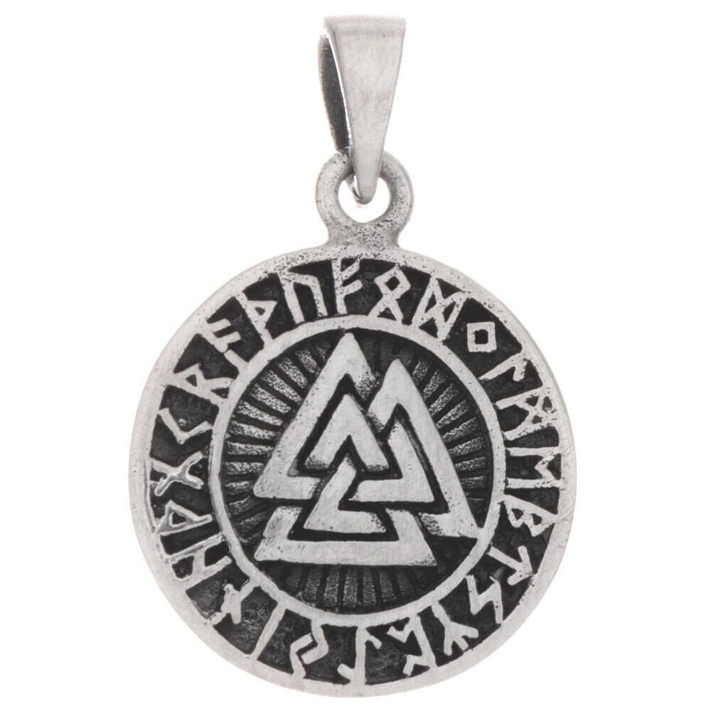 Valknut Runes Viking Norse Pendant Small