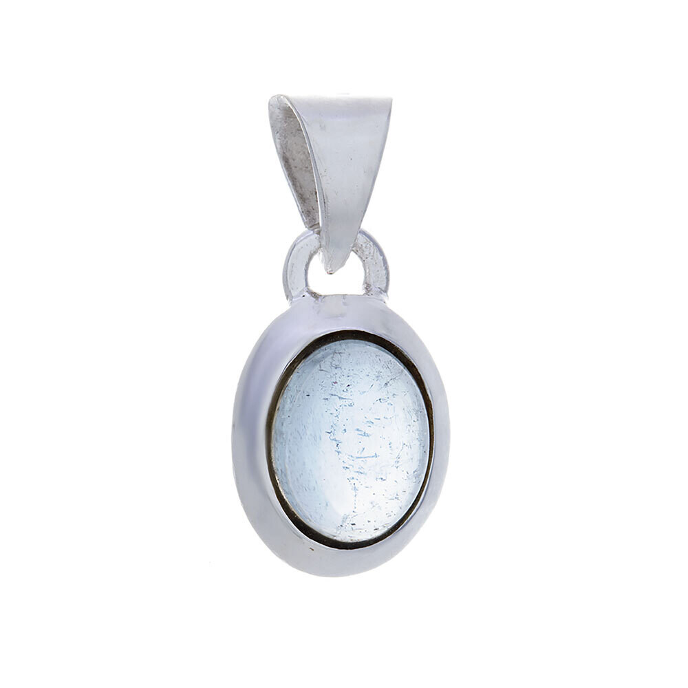 Aquamarine Small Oval Pendant