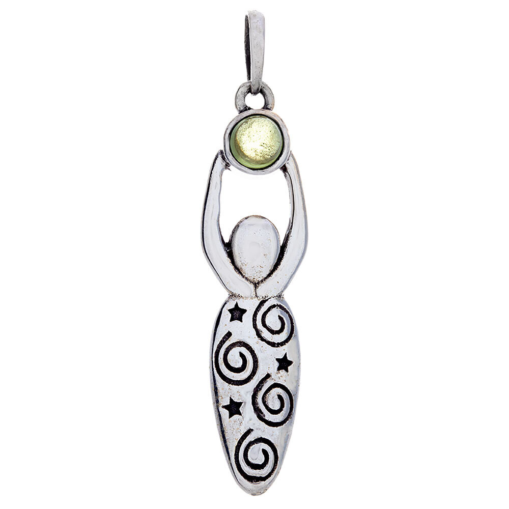Blue Topaz Spiral Goddess Pendant