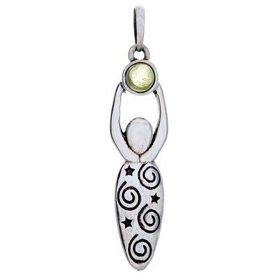 Blue Topaz Spiral Goddess Pendant