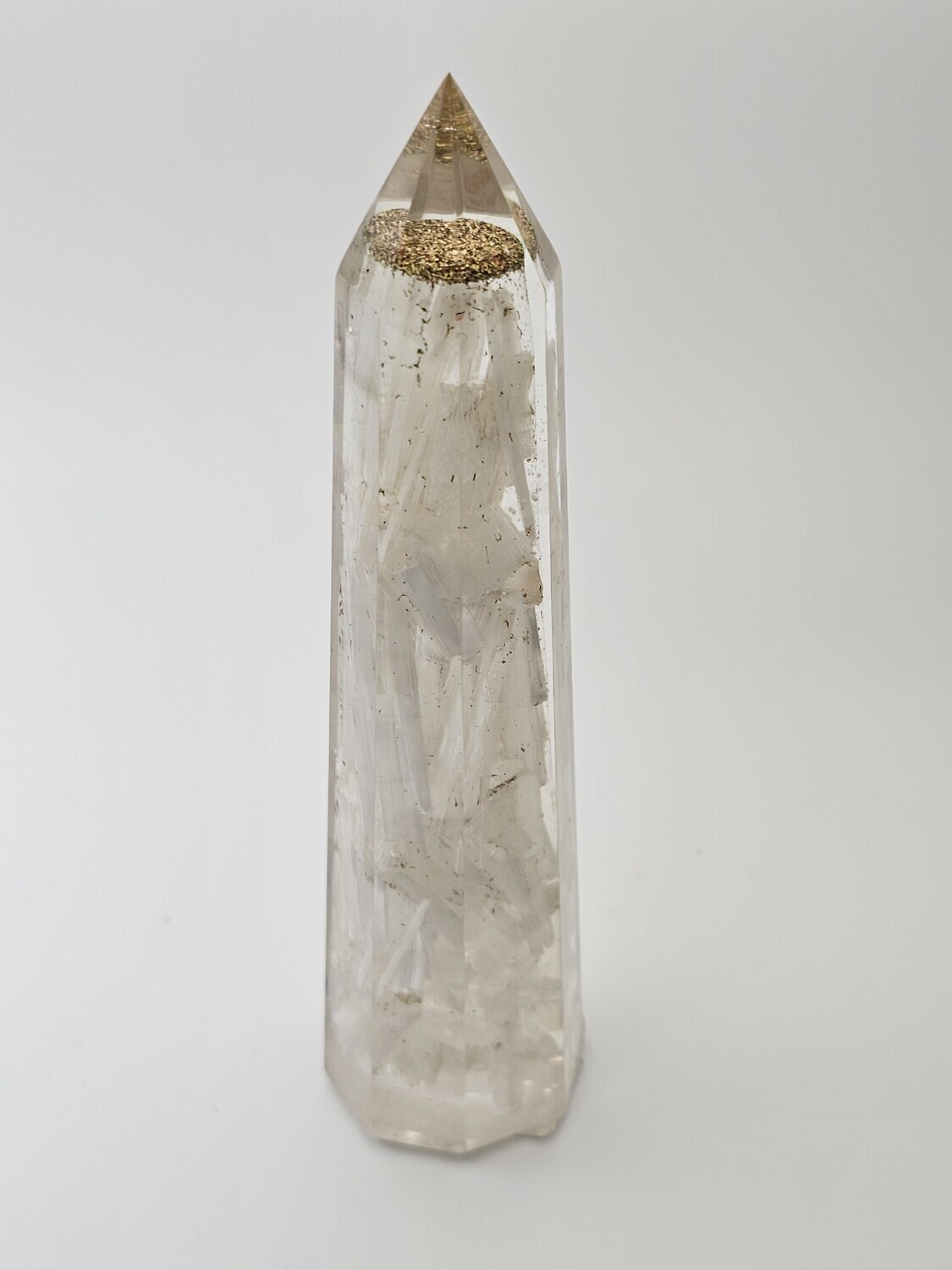 6.5&quot; Selenite Orgone Tower
