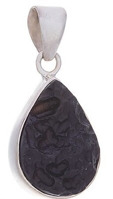 Rough Tektite Teardrop Pendant