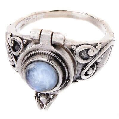 Size 6 Rainbow Moonstone Box Ring