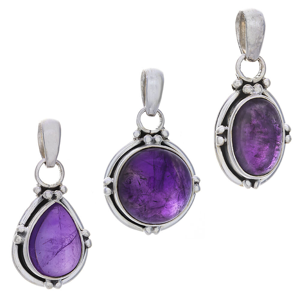 Amethyst Assorted Shapes Small Fancy Pendant