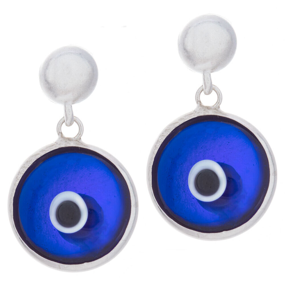 Sterling 10mm Evil Eye Stud Earrings