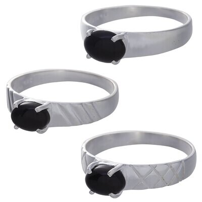 Size 5 Black Onyx Cab Assorted Band Ring
