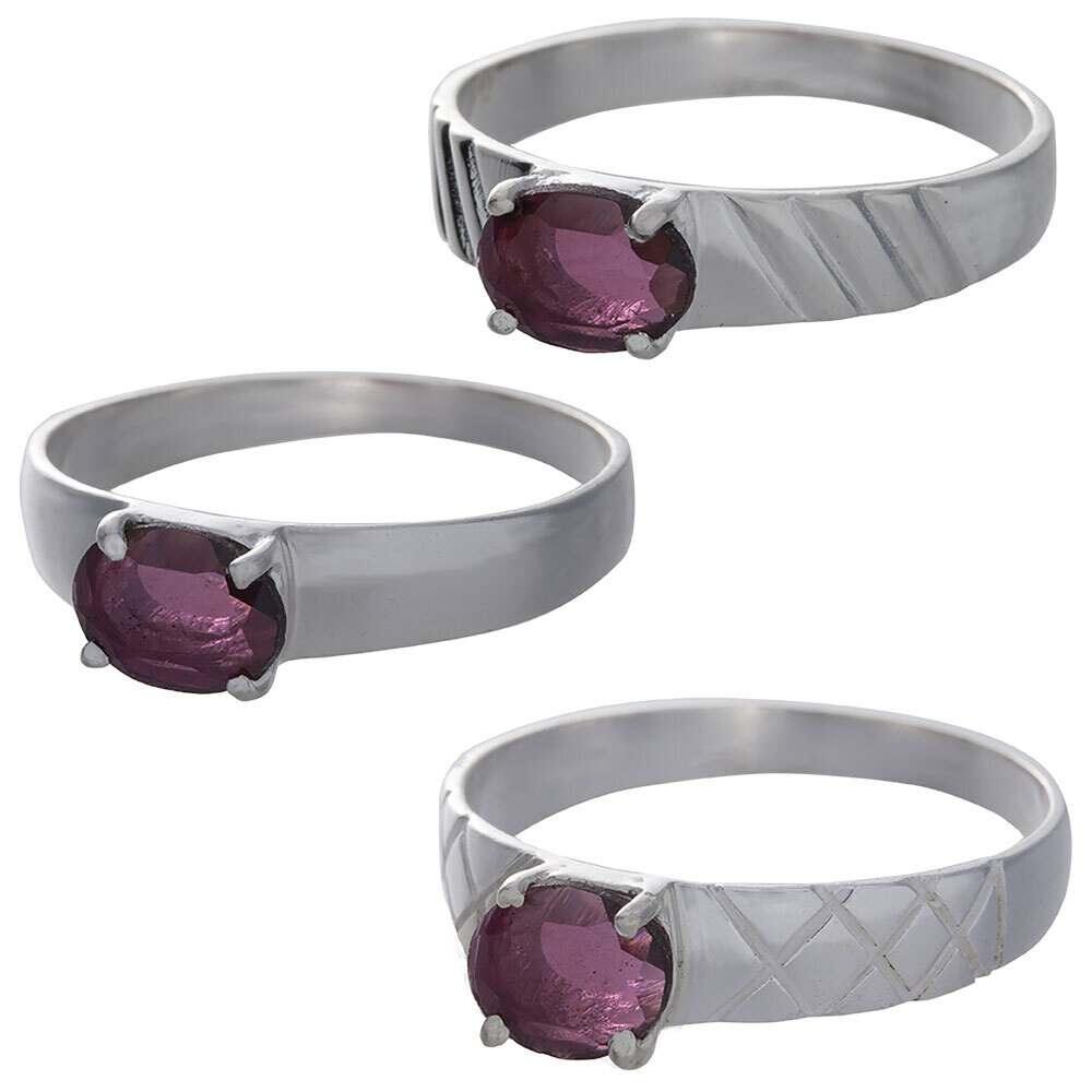 Size 6 Garnet Cab Assorted Band Ring
