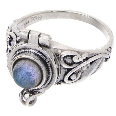 Size 10 Labradorite Round Box Ring