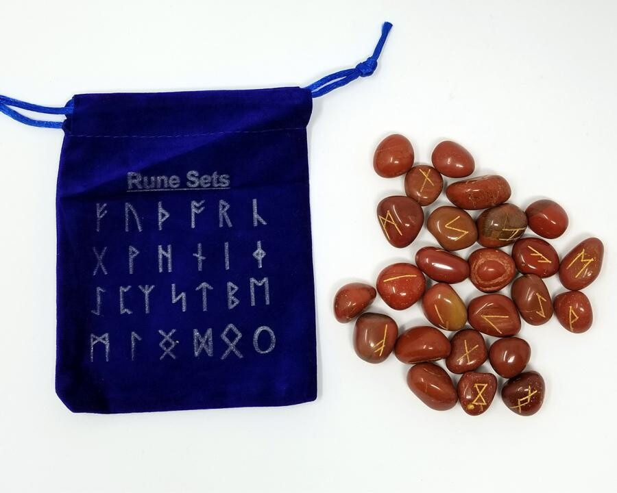 Red Jasper Rune Set w/ Card