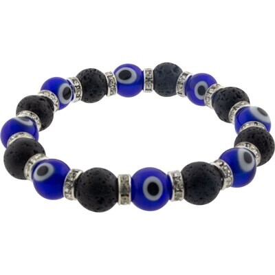 Evil Eye w/ Lava Beads Bracelet