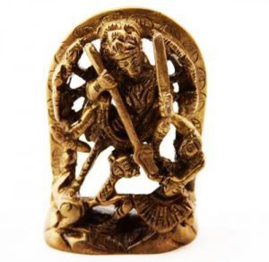 Durga (goddess Kali) Statue Brass 3&quot;H