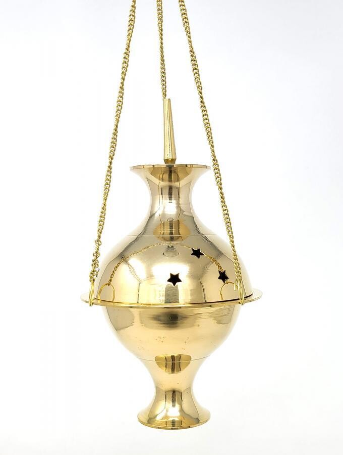 Brass Hanging Censer Burner 6&quot;H