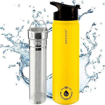 Honey Yellow CHICAGO STEEL Insulated Tea Infusion Flask 22oz