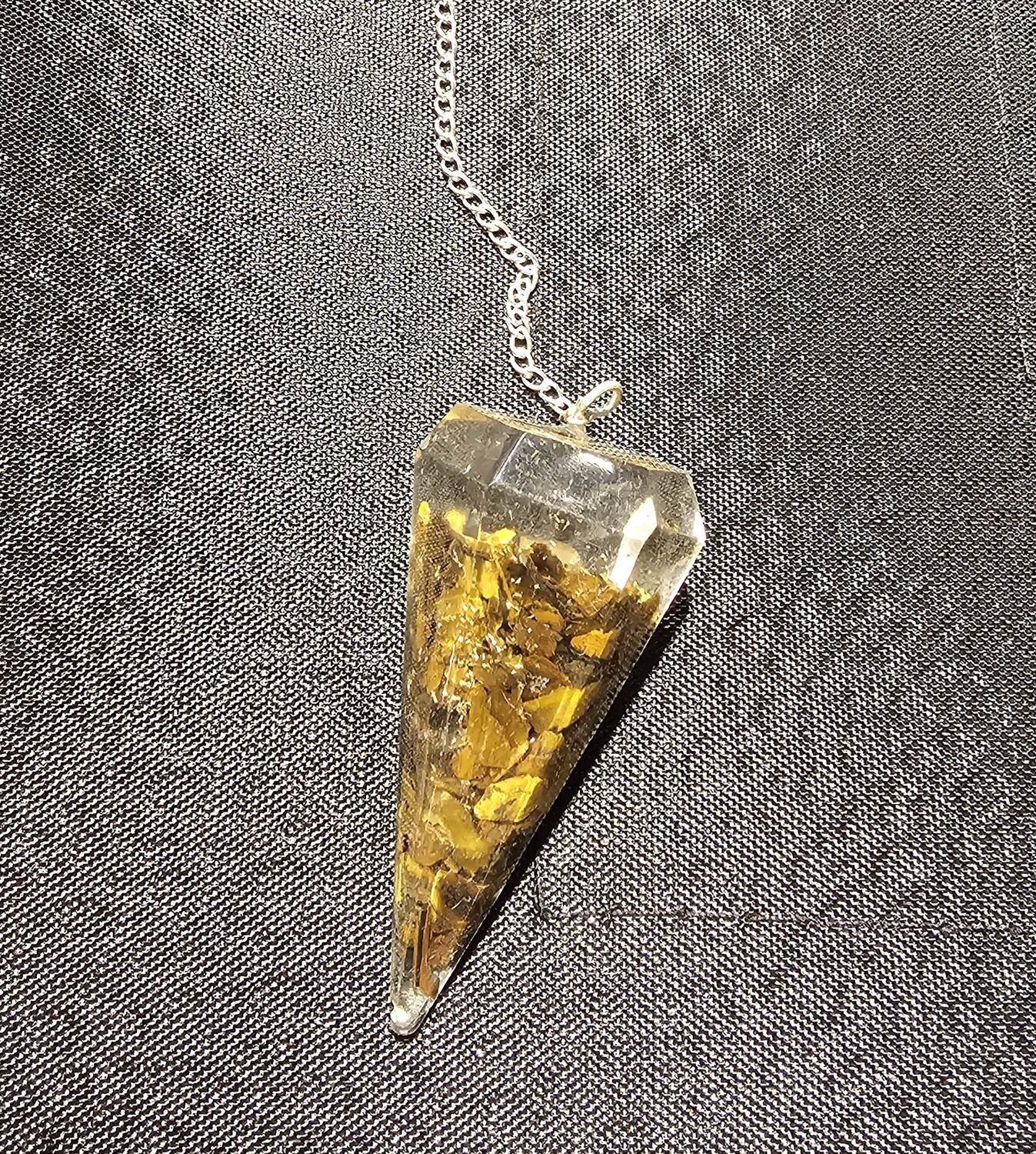 Tiger Eye Orgone Hexagon Pendulum
