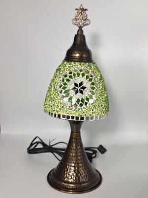 16&quot; Green Tiffany Mushroom Turkish Mosaic Lamp