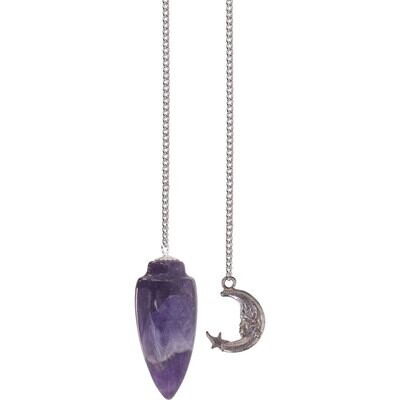 Amethyst Curved Pendulum w/ Moon