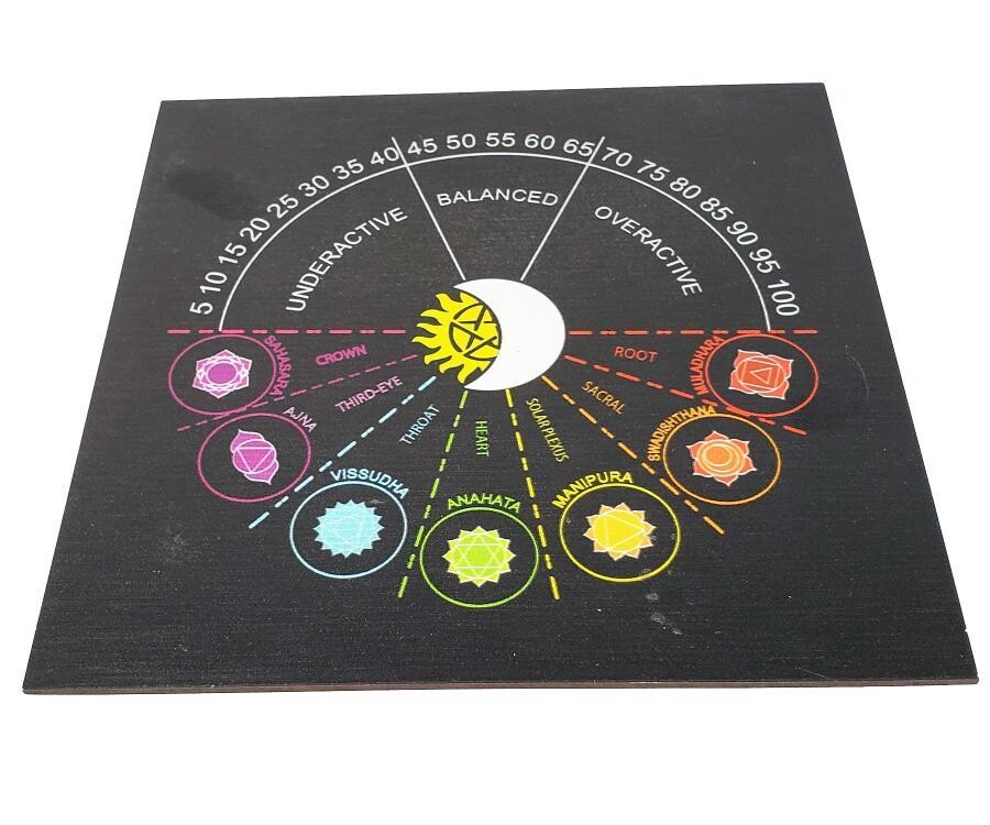 7 Chakra w/ Sun &amp; Moon Pendulum / Altar Board 8&quot;